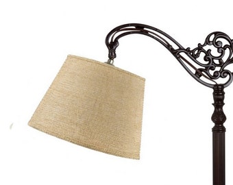 Beige Burlap 10 Inch European Drum Lampshade with Uno Fitter