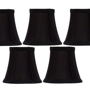 Upgradelights Set of 5 Bell Clip On 4 Inch Chandelier Lampshade Replacement (2.5 x 4 x 3.75)