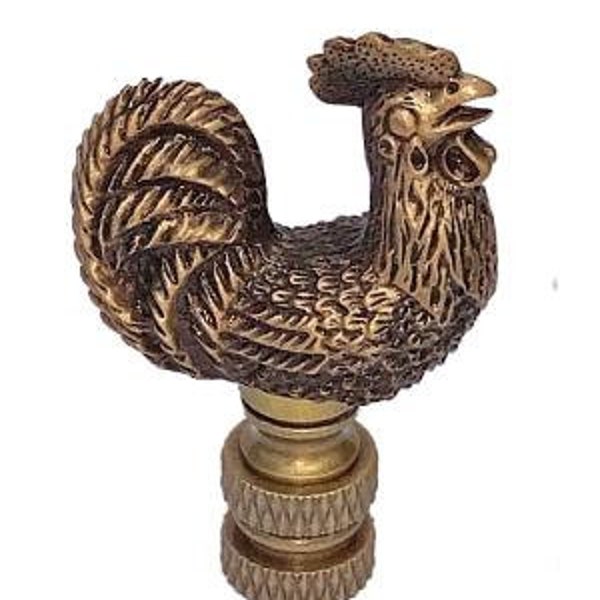 Antique Brass Decorative Rooster Lamp Shade Finial