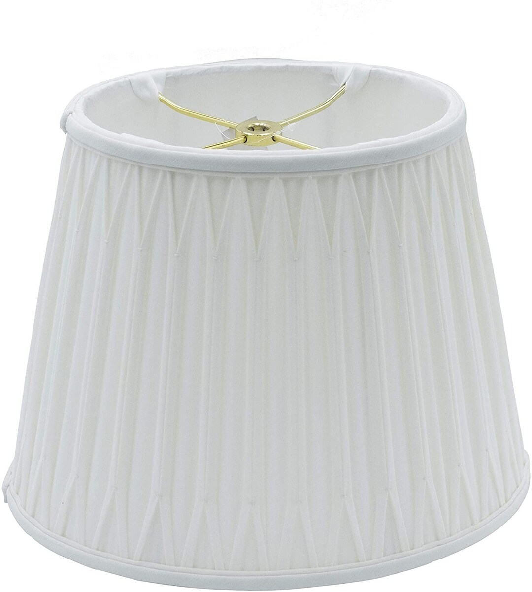 Cream Silk Oval Double Smocked Pleat Lamp Shade With Washer Fitter Etsy