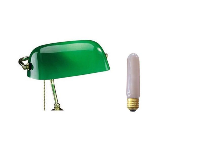 Upgradelights Green Glass Bankers Lamp Shade Replacement Bulb Included