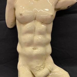 Male Torso Wall Art 2 / Circumcised Male Torso Wall Sculpture / Naked Male Wall Art Sculpture / Handmade Original Wall Sculpture