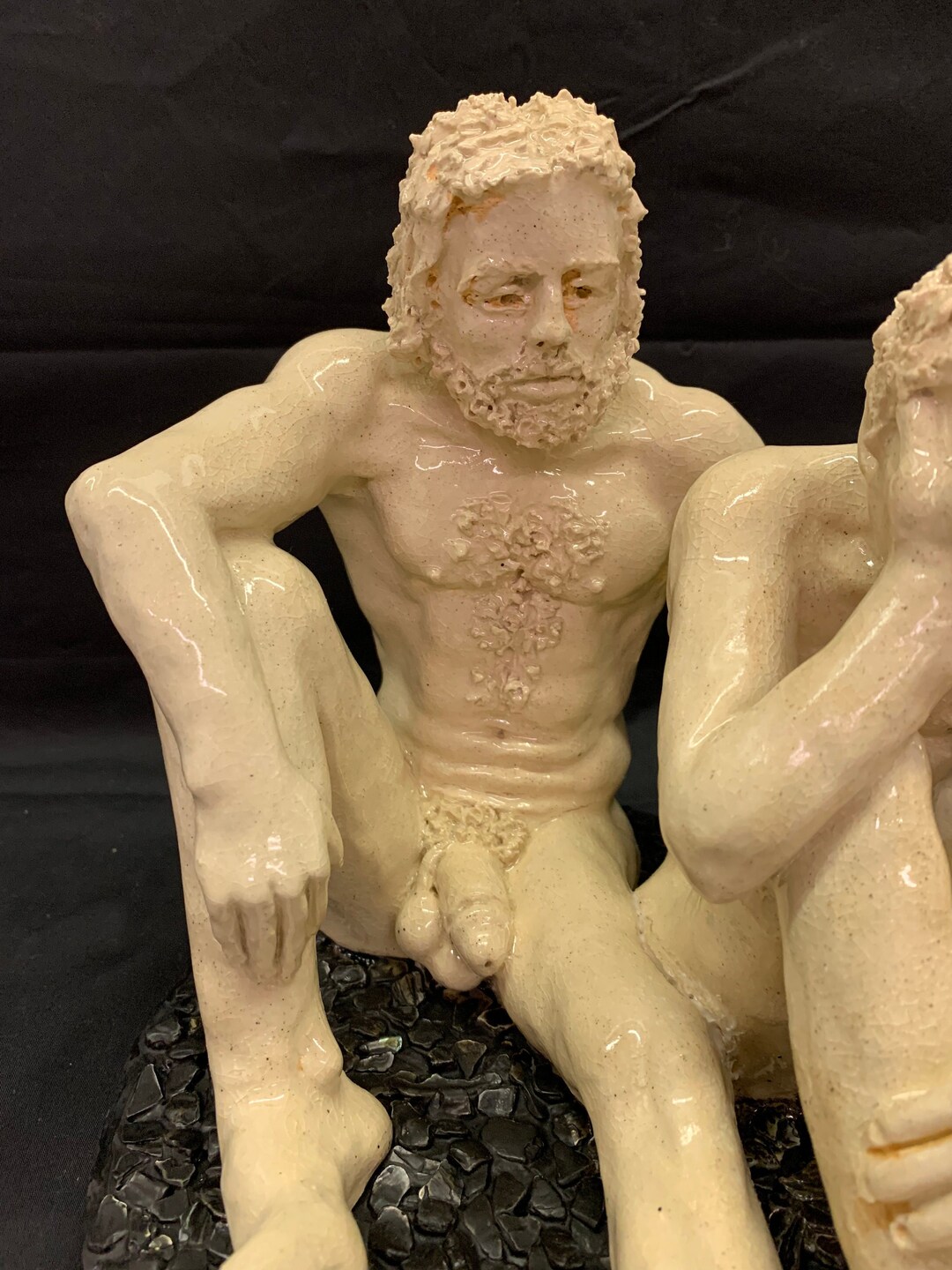 Compassion / Nude Males Sculpture /hairy Nude Daddy /hirsute image