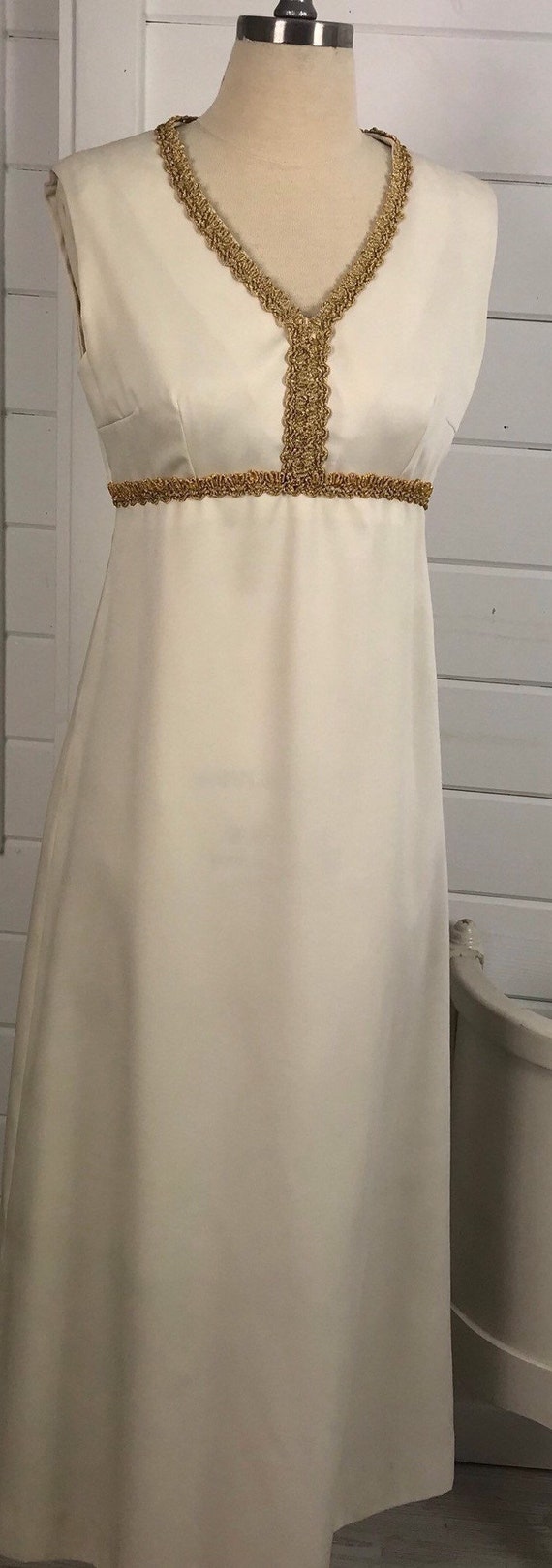 1960s Mid Century Modern Sleeveless Wedding Dress… - image 8