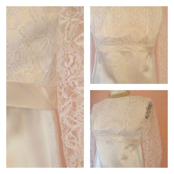 1960s Vintage Wedding Dress / 1960s Sheath Bridal… - image 2