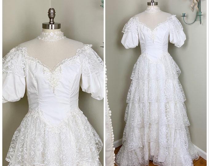 1980s Southern Belle Inspired Vintage Wedding Dress With - Etsy