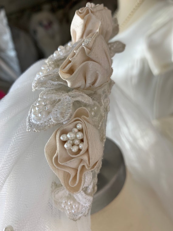 1980s Vintage Floral Bridal Veil / Vintage Bridal… - image 5
