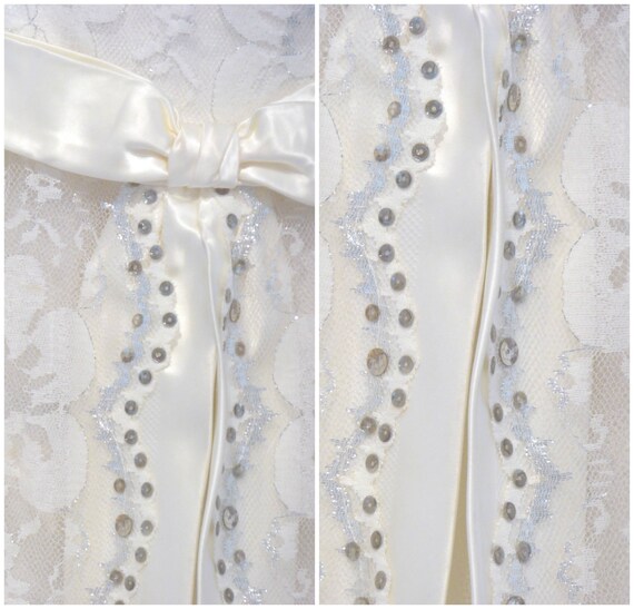 1960s Vintage Sleeveless Metallic Lace Vintage Wed