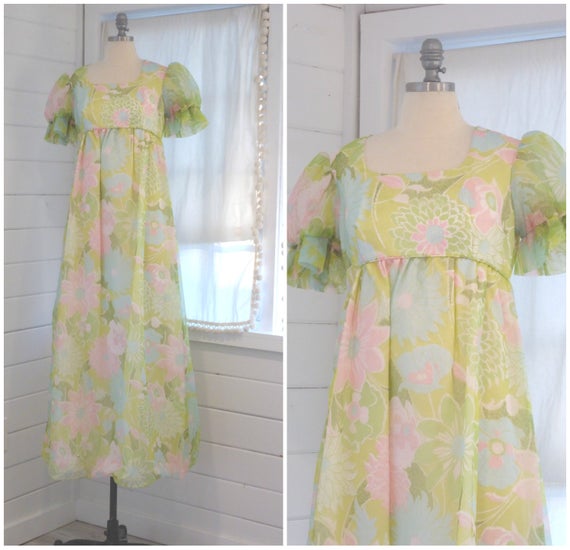 1960s Emma Domb Original Floral Dress
