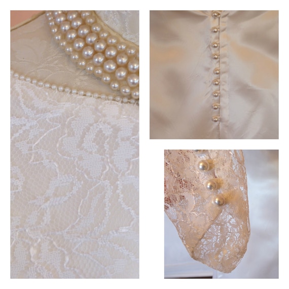 1960s Vintage Wedding Dress / 1960s Sheath Bridal… - image 3