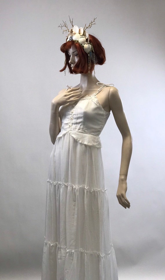 1970s Vintage Sleeveless Prairie Dress | Sleevele… - image 4