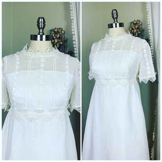 1960s Short Sleeve Victorian, Edwardian Inspired … - image 1