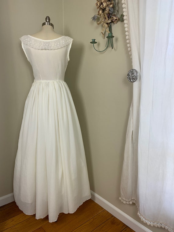 1960s Simple and Sweet Wedding Dress / Casual Cot… - image 7