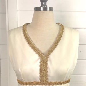1960s Mid Century Modern Sleeveless Wedding Dress / 1960&#39;s Vintage Crepe de Chine Wedding Dress or Evening Gown / Mod Wedding Dress