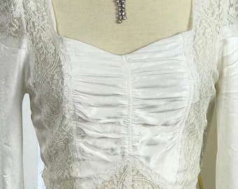 1930&#39;s Vintage Wedding Dress / Art Deco Wedding Dress / Silk Charmeuse Wedding Dress / Art Deco Period Bridal Gown / 1930s