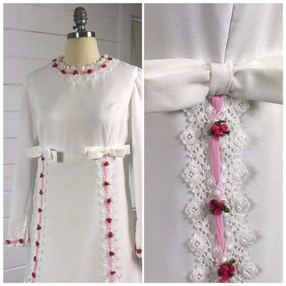 1970s Mod Vintage Wedding Dress / Casual Wedding D