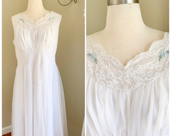 Vintage 1950s Wedding Lingerie | 1950s Sheer Peignoir Set | Vintage Shadowline Lingerie Set