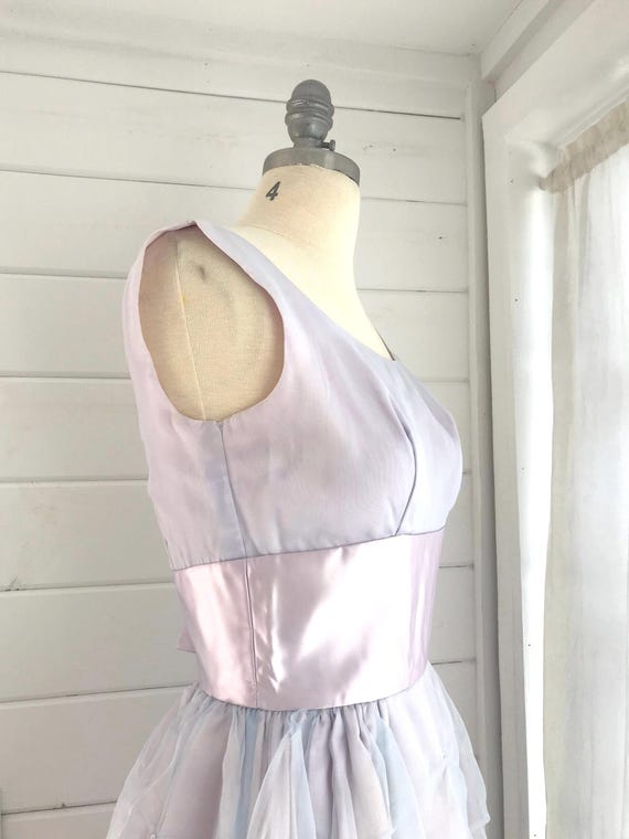 1960s Lavender and Pink Formal Gown / Vintage Pro… - image 3