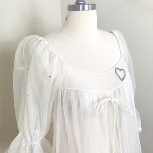 Vintage 1950s Sexy Babydoll Nightie | 1950s Vintage Wedding Lingerie | Sheer Peignoir | Vintage Babydoll Nghtie