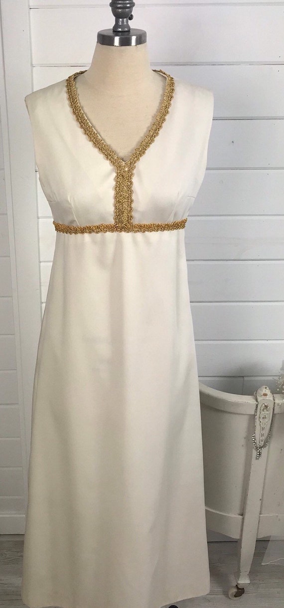 1960s Mid Century Modern Sleeveless Wedding Dress… - image 3