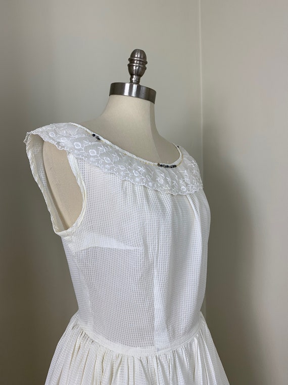 1960s Simple and Sweet Wedding Dress / Casual Cot… - image 2