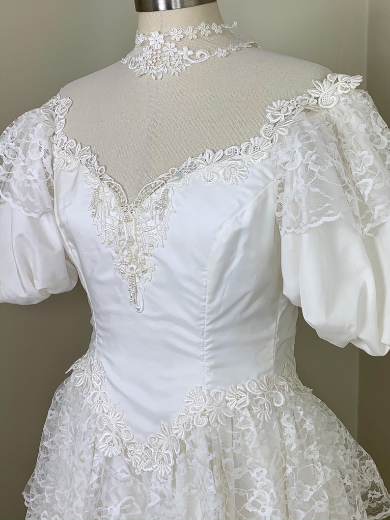 1980s Southern Belle Inspired Vintage Wedding Dress with | Etsy