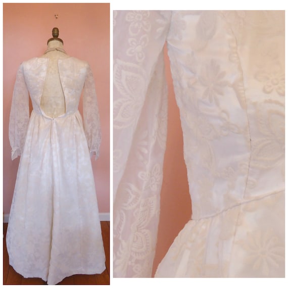 1960s Boho Chic Floor Length Vintage Wedding Dres… - image 2