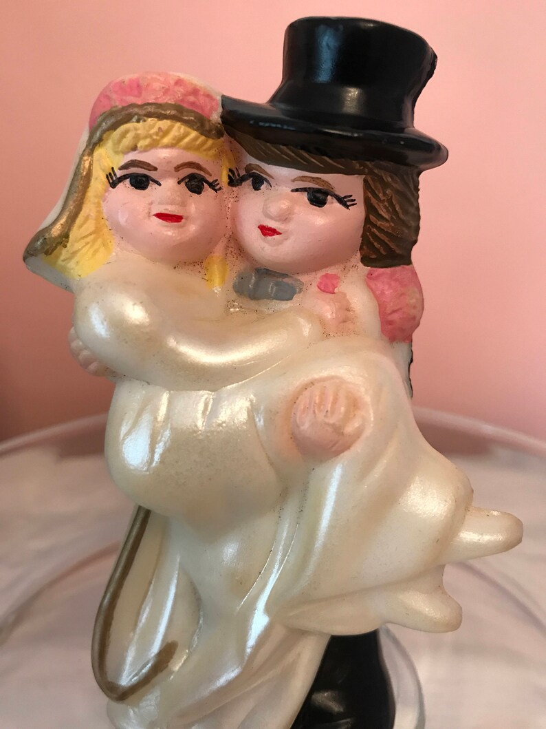 Vintage Bride and Groom Wedding Cake Topper / Vintage Cake - Etsy