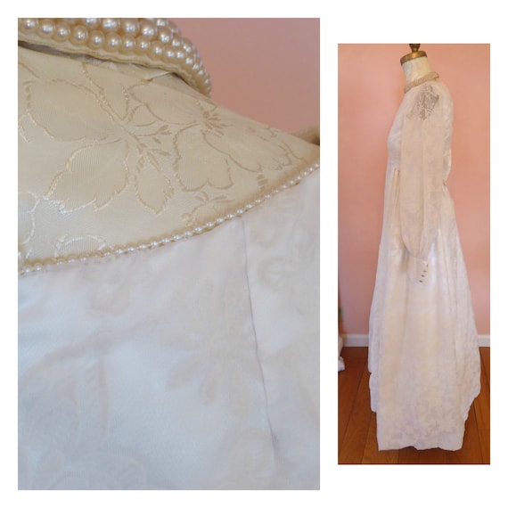 1960s Boho Chic Floor Length Vintage Wedding Dres… - image 4