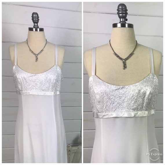 1970s Vintage Wedding Dress Open Back Empire Waist Wedding Etsy