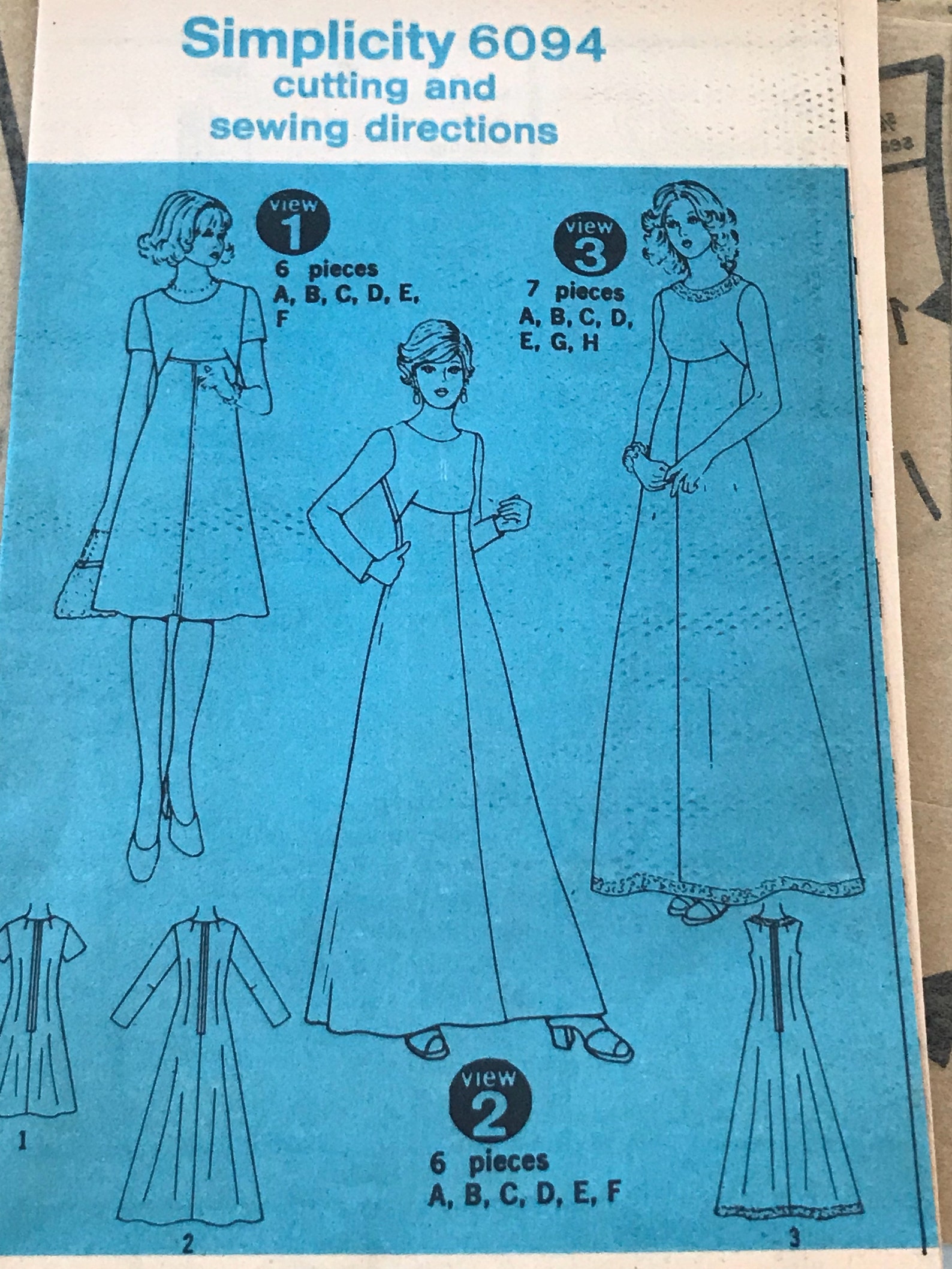 1973 Simplicity Pattern 3064 Vintage Wedding Dress Sewing Pattern ...