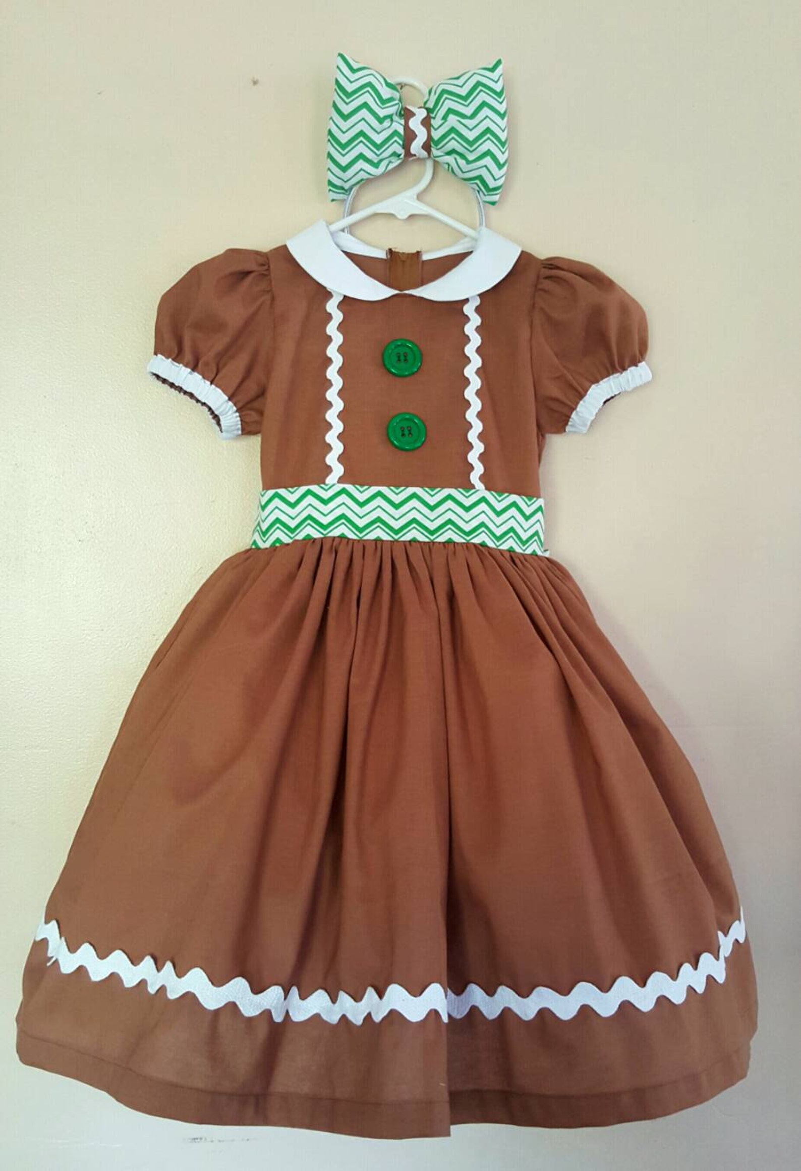 Gingerbread Cookie Dress with matching Headband and attached | Etsy