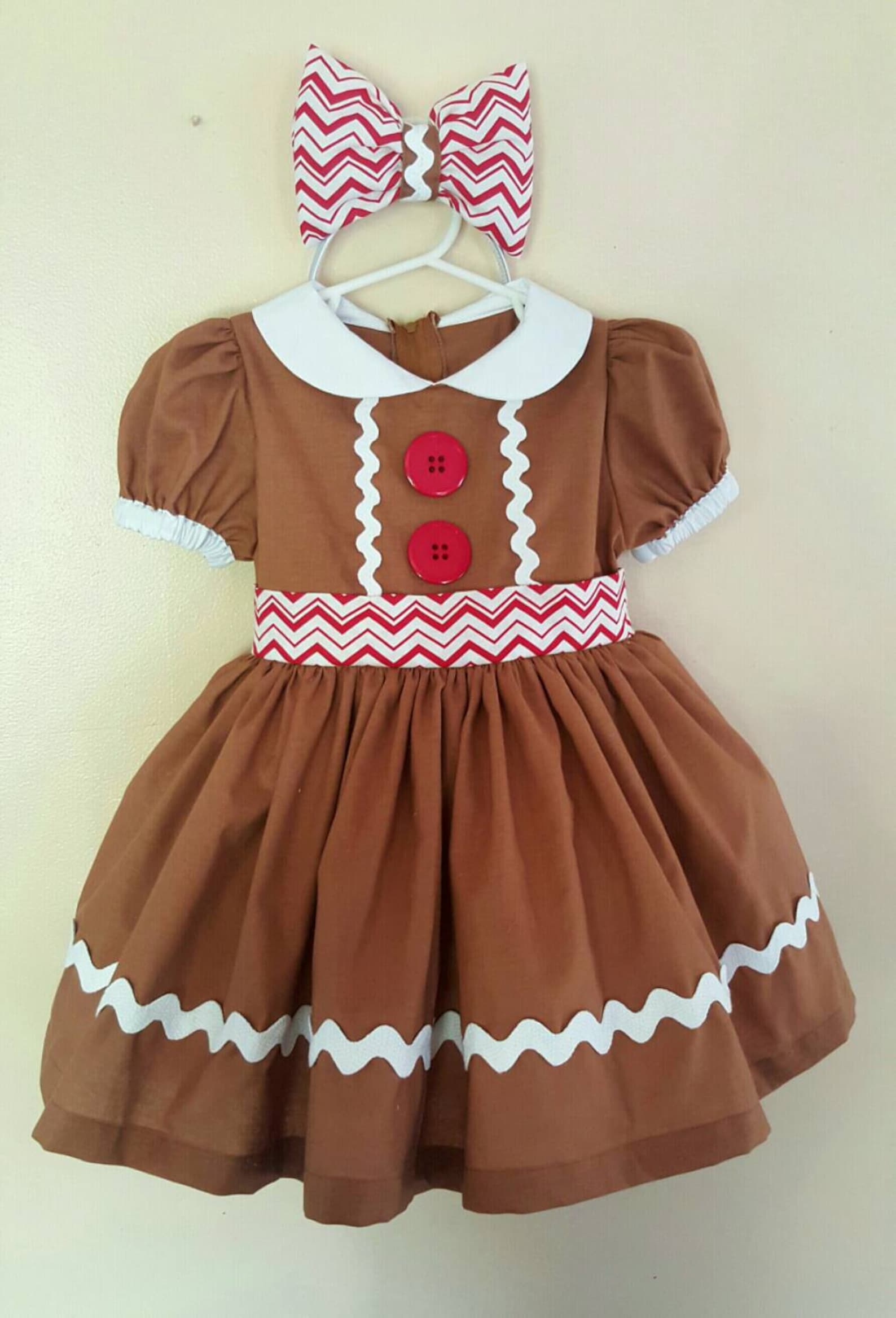 Gingerbread Cookie Dress with matching Headband and attached Etsy