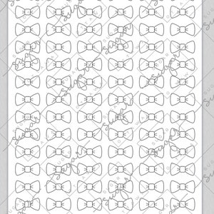 1 inch Bow/Bow Tie Royal Icing Transfer Sheet