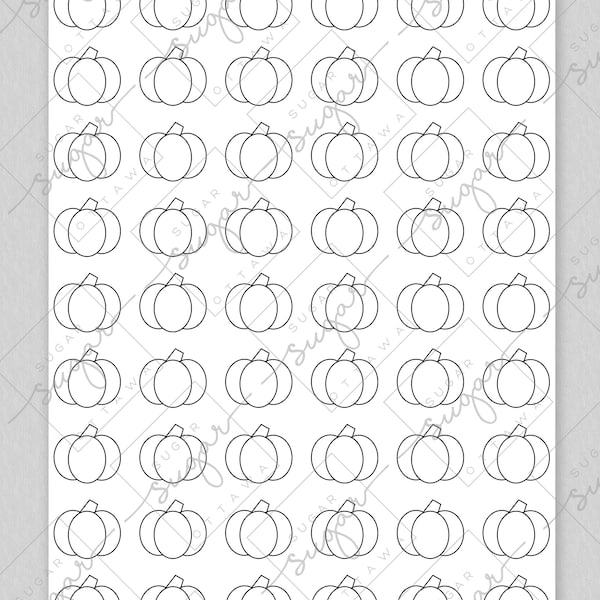 1 inch Pumpkin Royal Icing Transfer Sheet Fall Halloween