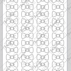 1.5 inch Bow/Bow Tie Royal Icing Transfer Sheet