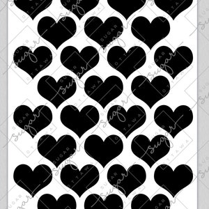 1.5 inch Heart Royal Icing Transfer Sheet