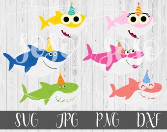 Download Baby Shark Svg Family Shark Svg Baby Shark clipart Png | Etsy