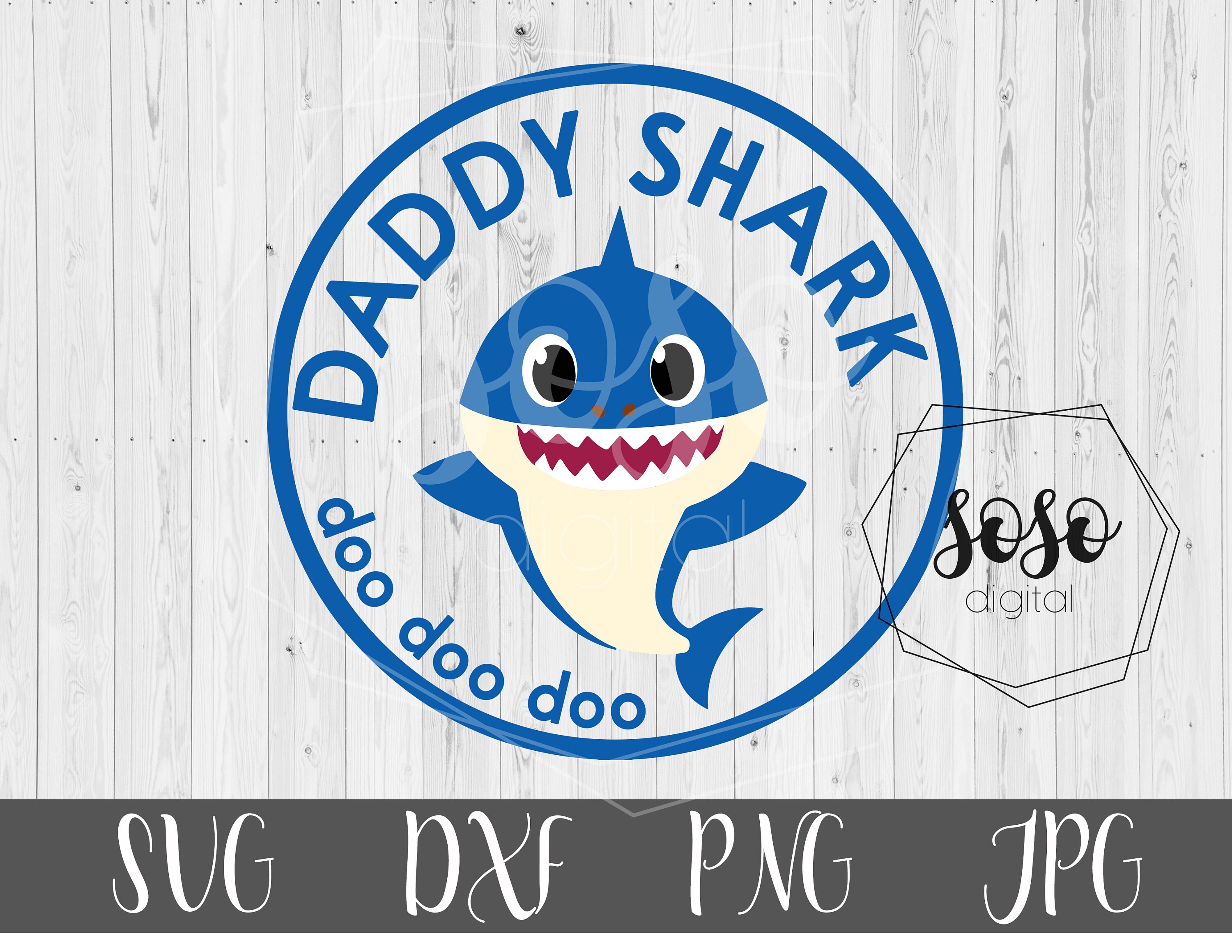 Download Daddy Shark Daddy Shark svg Baby Shark Family Shark svg | Etsy
