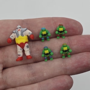 Tiny Miniature Teenage Mutant Ninja Turtle Mini 4 Figure Set 3-D Print TMNT With or Without Mini Krang