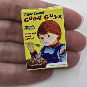 1:12 Scale GOOD GUYS Cereal Box Display Miniature 1/12 Scale Box Sealed and Empty Child&#39;s Play 2 Chucky