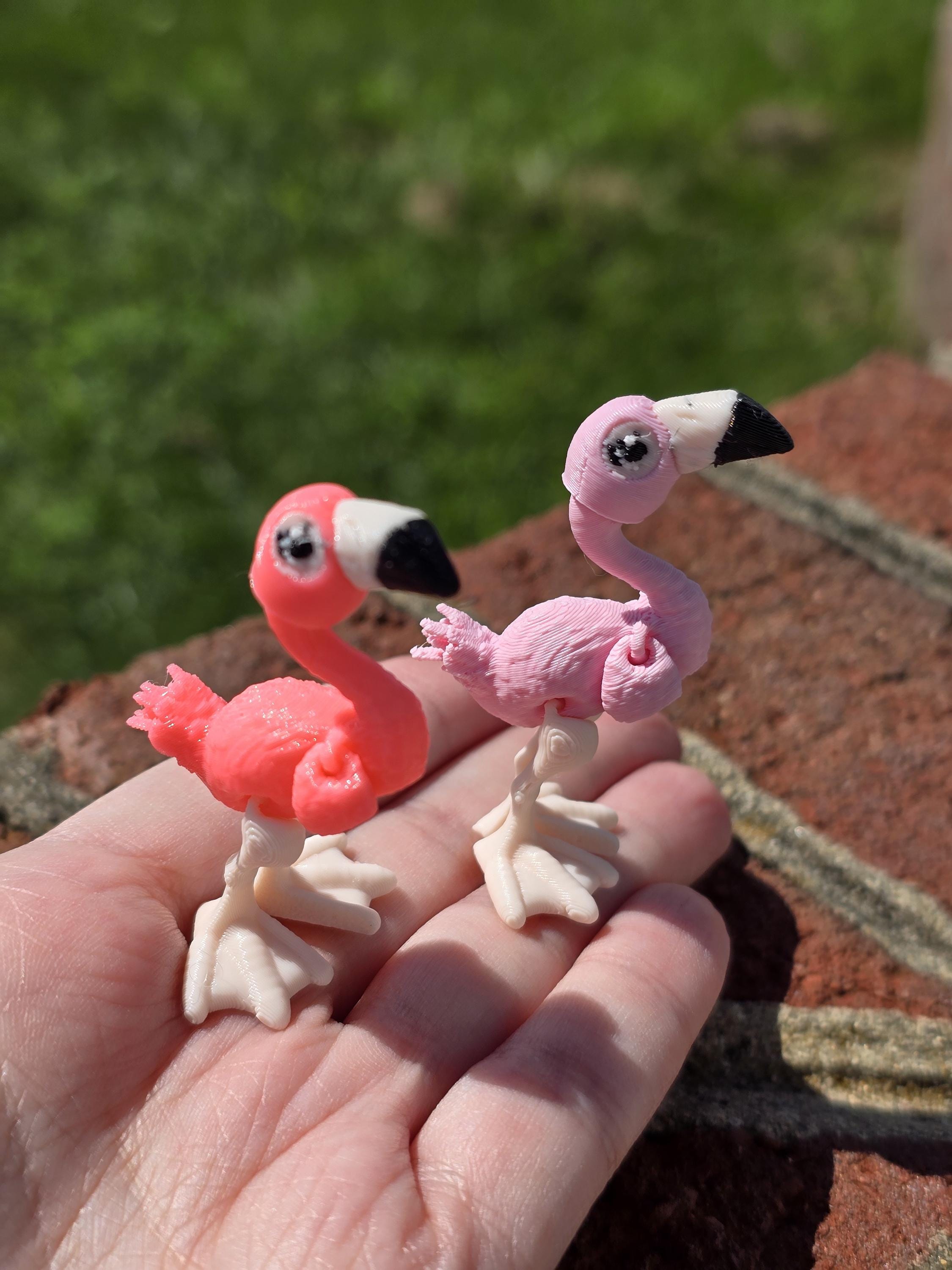 Hot or Light Pink Flamingo 1:18 Scale Bird Miniature Mini 3D Print