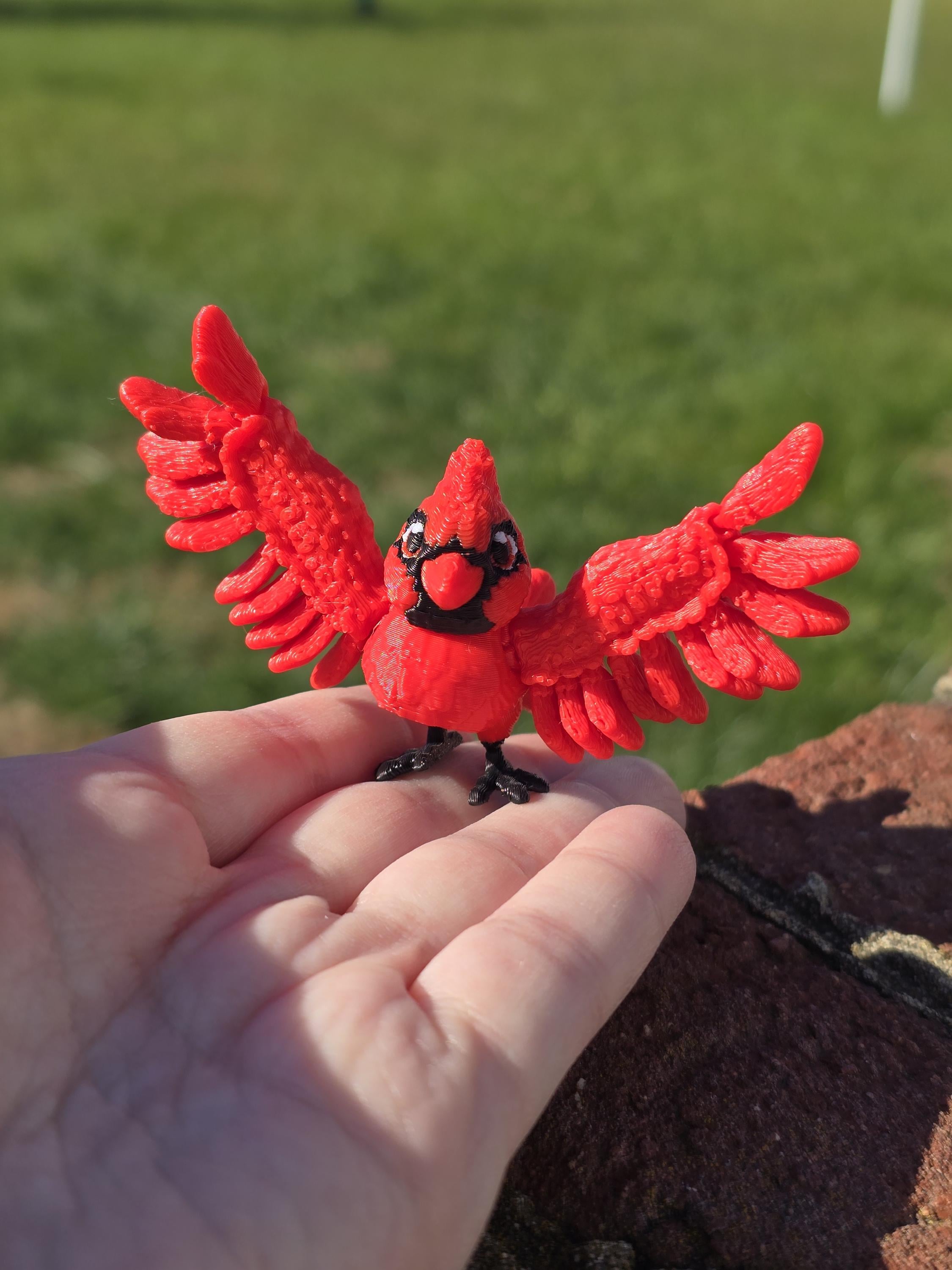 Red Cardinal Bird Mini Figure 3D Print Miniature 3-D Printed 4