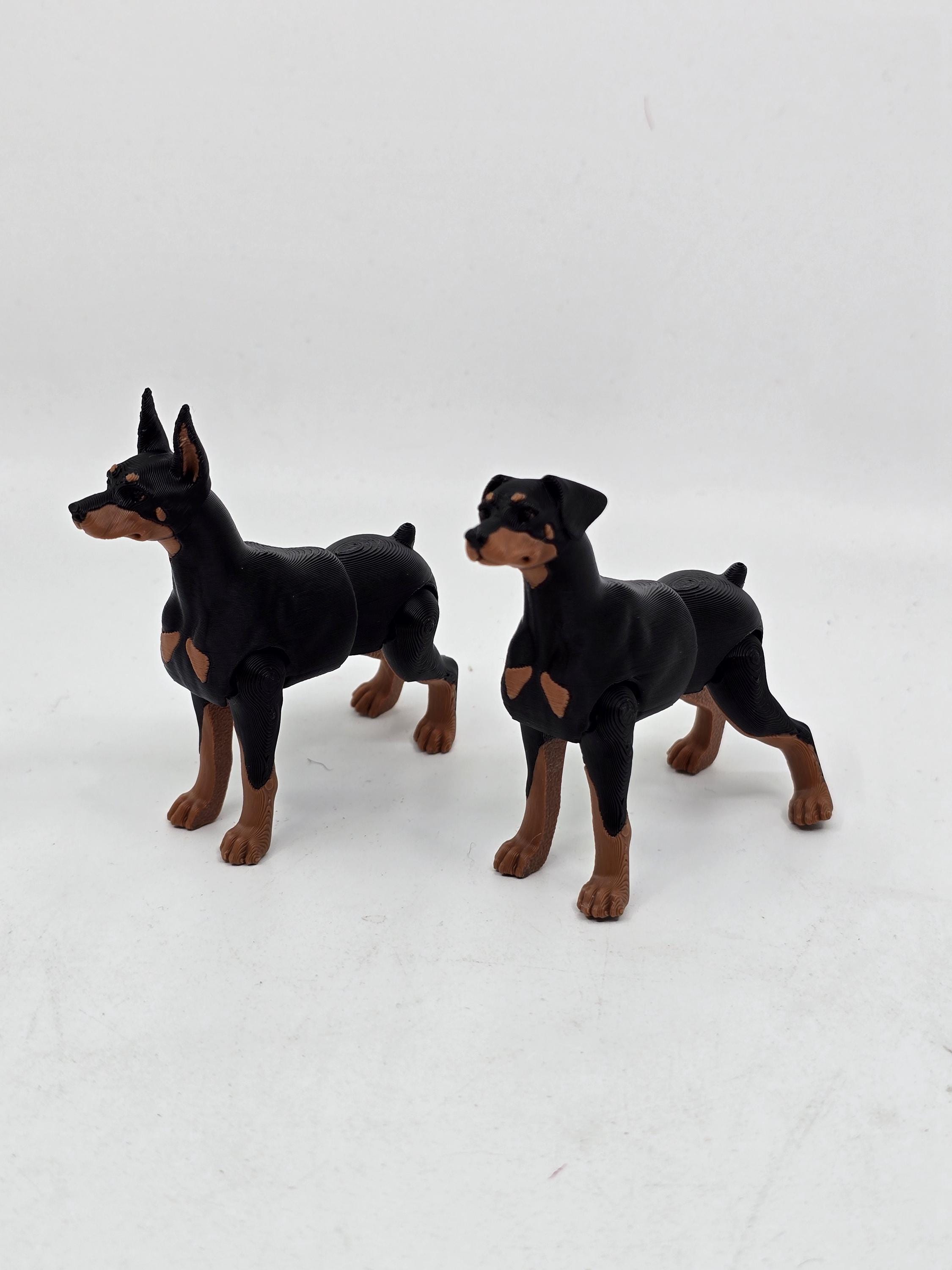 ドーベルマン・ピンシャー犬ミニチュアミニフィギュア3Dプリント可動式 