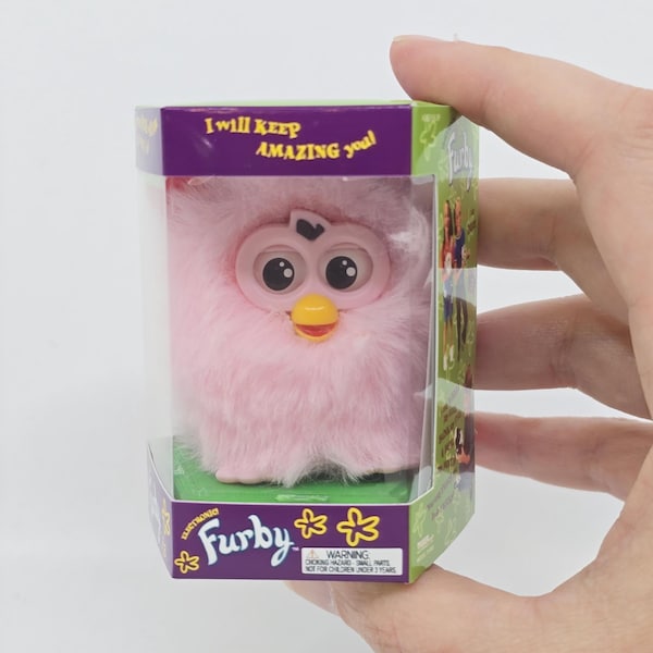 World's Smallest Furby PINK Miniature Scale World's Smallest Custom Mini Box With Figure