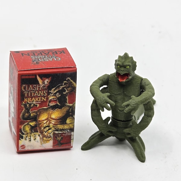 Miniature KRAKEN Le Choc des Titans à l'échelle 1/12 : Mini monstre 3D de 1980 + boîte