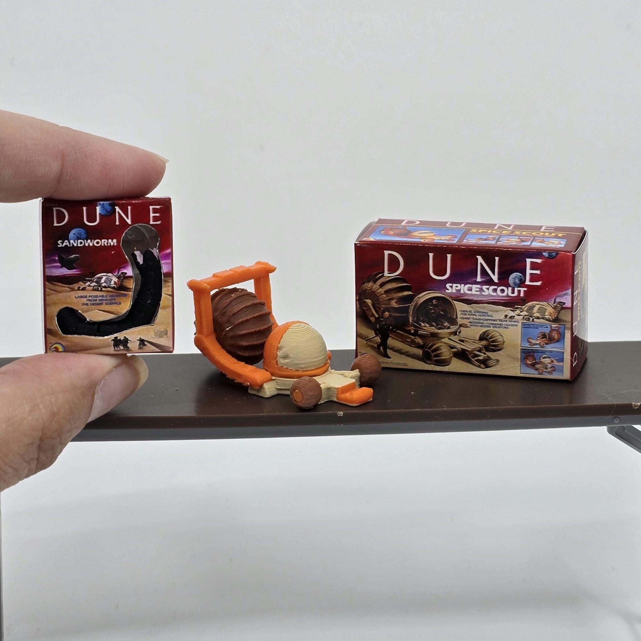 1:12 DUNE Custom 3D Print Mini Articulated Sandworm in Box Miniature +  Spice Scout 3D Vehicle Box Retro Display Toy Worm 1/12 Scale Fan Art - Etsy