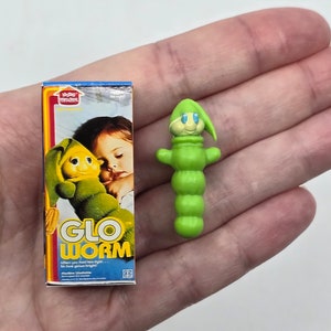 Micro Toy Scale Glo Worm Fan Art Miniature Micro Toy Box Custom Mini Box Figure Fits Inside - Empty or With Figure