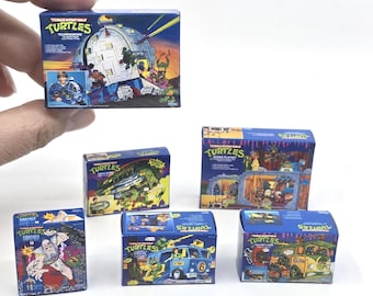 1:12 Teenage Mutant Ninja Turtles Fan Art Miniature Box Newsvan Party Wagon TECHNODROME Krang Sewer Blimp Retro 1/12 Scale T.M.N.T. (Empty)