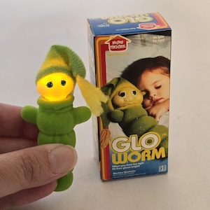 World&#39;s Smallest Glo Worm Fan Art Miniature Scale World&#39;s Smallest Custom Mini Box Figure Fits Inside - Empty or With Figure